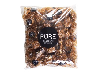 Piena šokolādes trifeles Pure Chocolate ar karameļu krēma pildījumu un vafeļu dekoru, 600g
