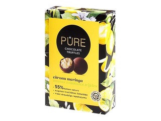 Dark chocolate truffles Pure Chocolate with lemon meringue cream filling, 148 g