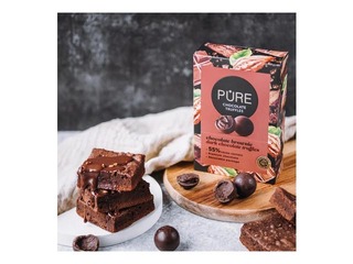 Tumšās šokolādes trifeles Pure Chocolate ar šokolādes braunija krēma pildījumu, 148g