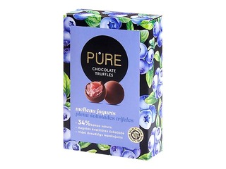 Piimašokolaadi trühvlid Pure Chocolate mustikajogurtikreemi täidisega, 148g