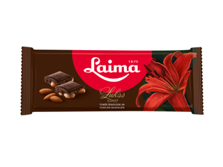 Rūgtā šokolāde ar veselām mandelēm Laima, 190g