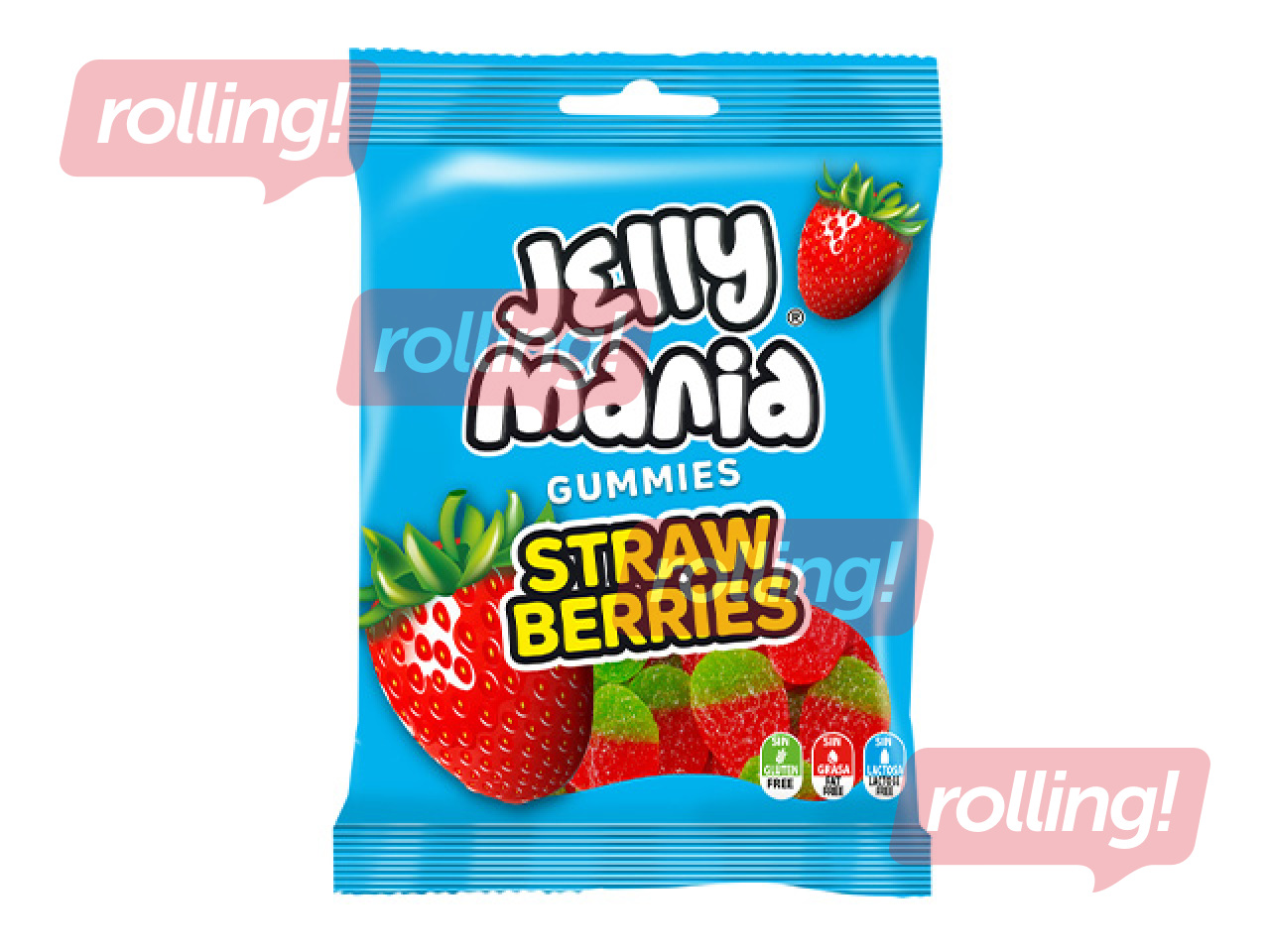 Želejkonfektes Jelly Mania, Strawberries, 100g