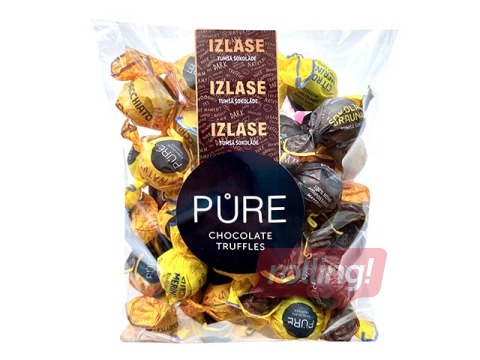 Šokolādes trifeles Pure Chocolate Asorti (braunija, citronu, kafijas), 500g