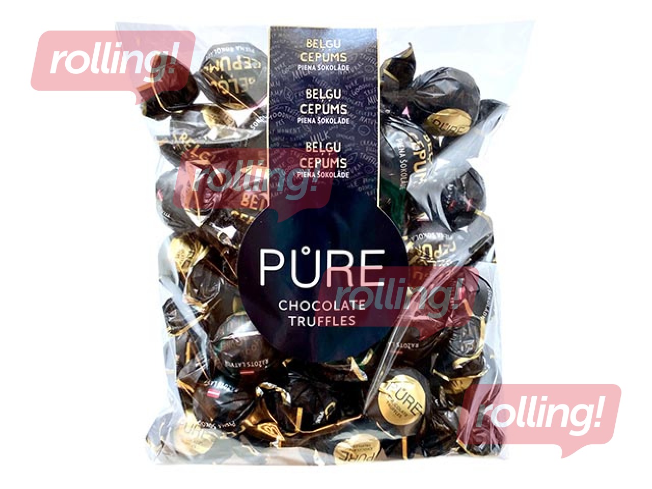 Piena šokolādes trifeles Pure Chocolate ar beļģu cepumu krēma pildījumu, 500g