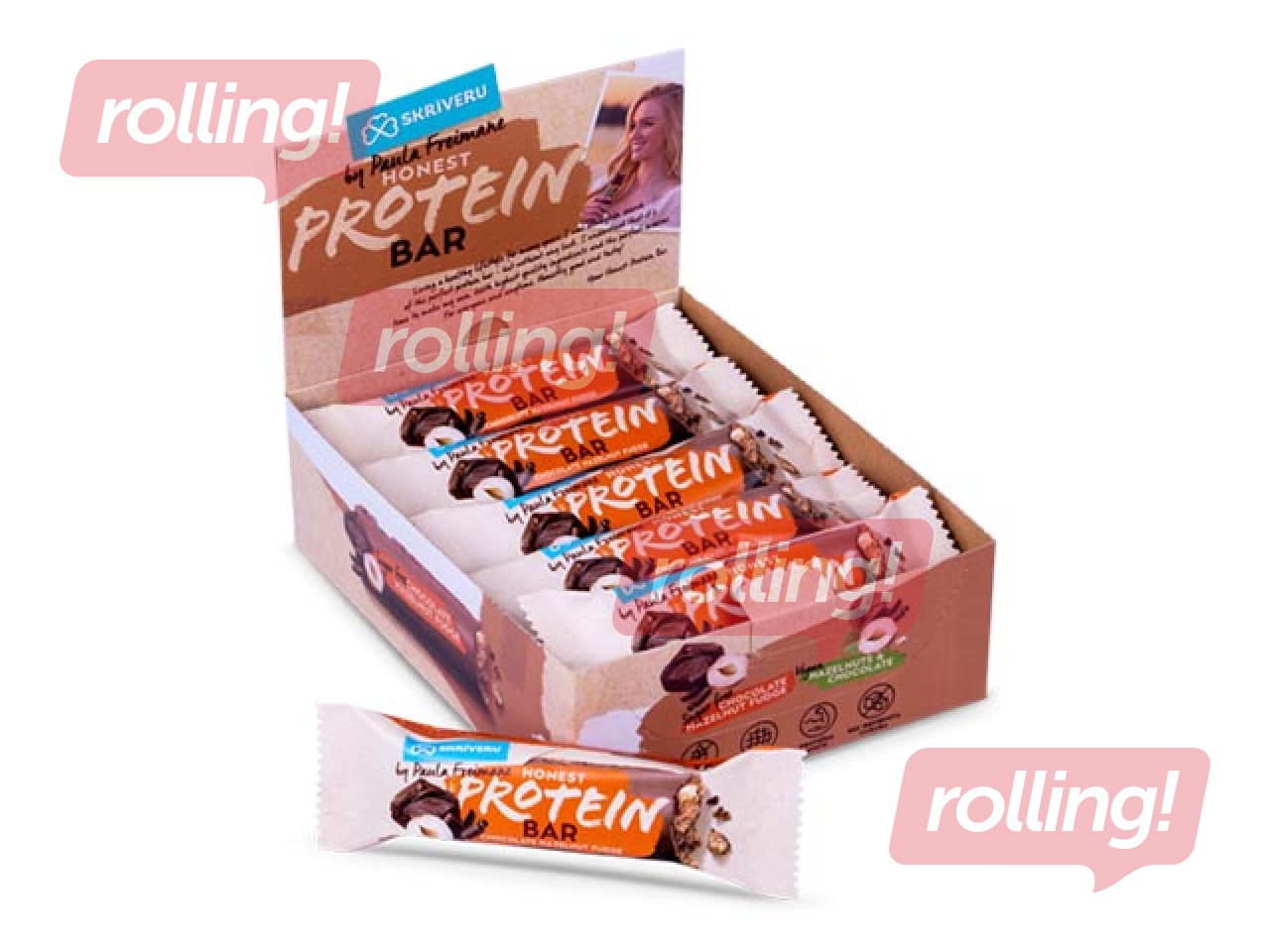 Batoniņš Skrīveru, proteīna, piena šokolādē, 45g