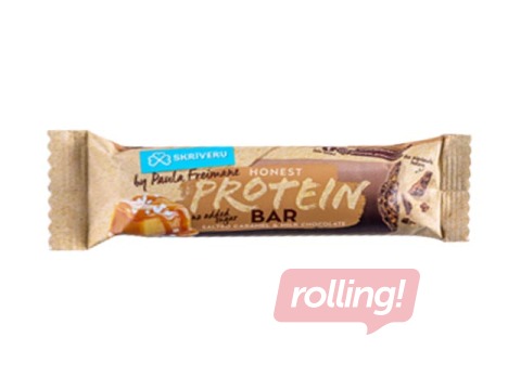 Protein bar, salted caramel, in white chocolate, Skriveru, 45g