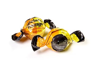 Šokolādes trifeles Pure Chocolate ar apelsīna-mango garšas krēma pildījumu, 1kg