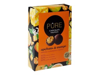 Chocolate truffles Pure Chocolate with orange-mango cream filling, 148 g
