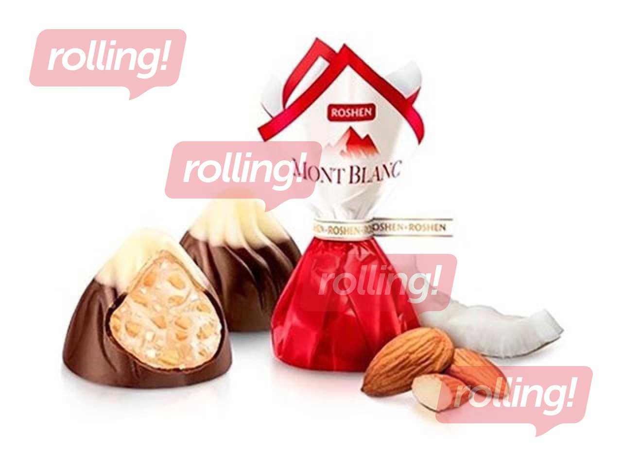 Šokolādes konfektes Mont Blanc ar kokosriekstu krēmu un mandelēm, Roshen, 1kg