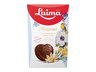 Зефир в темном шоколаде с ванильным вкусом в форме сердца Laima, Maigums, 135г
