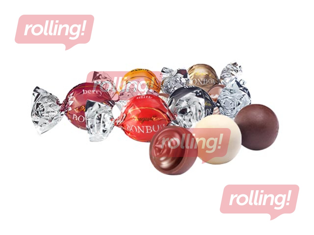 Šokolādes konfekšu asorti tumšā, piena, riekstu, 1kg