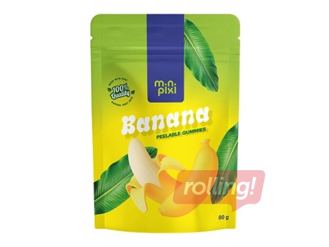 Želatiinimaitselised kommid MiniPixi, Peelable gummies, banaani maitsega, 80g