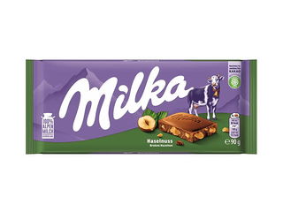 Šokolāde Milka, piena, ar veseliem lazdu riekstiem, 90g