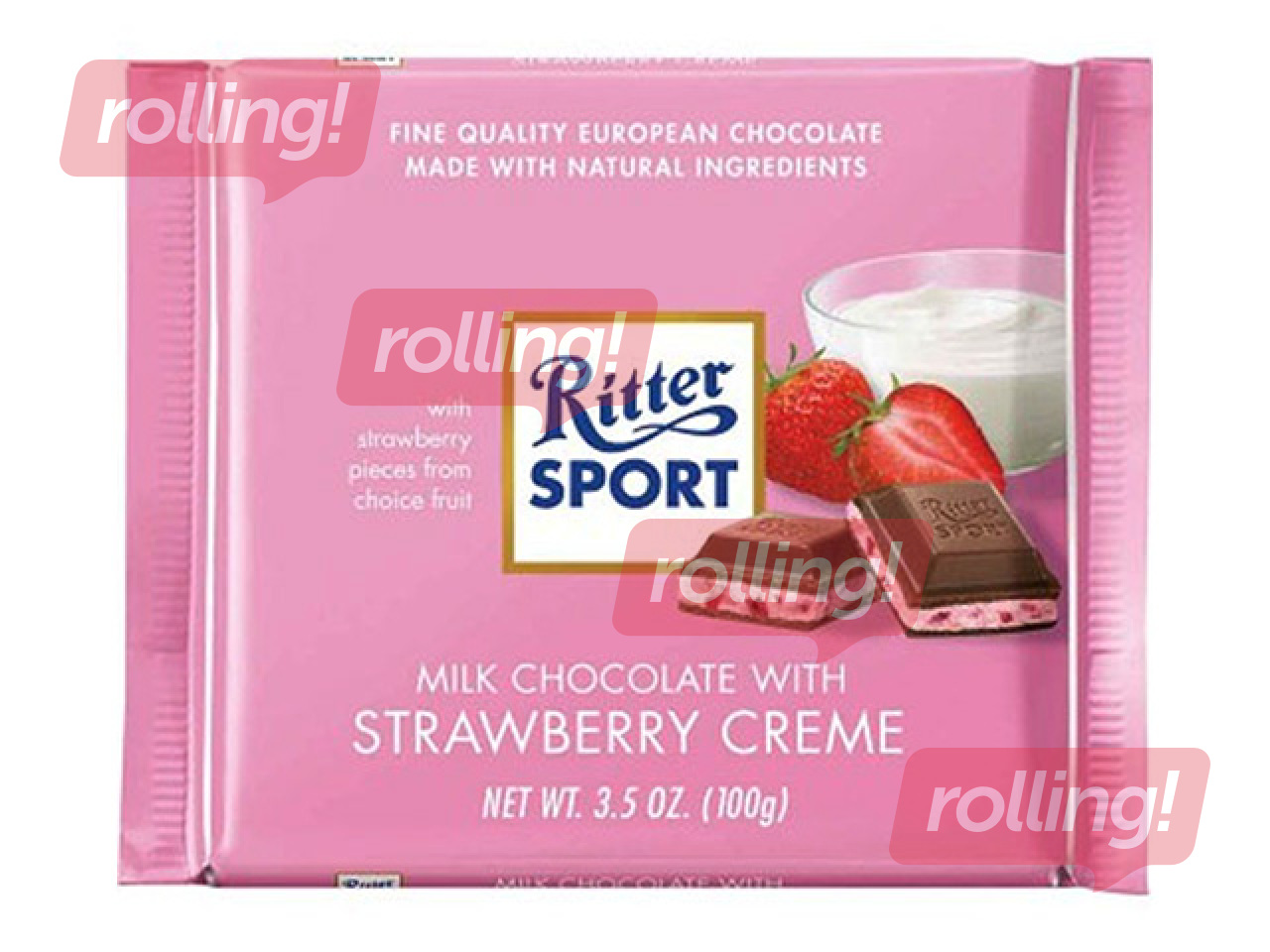 Šokolāde Ritter Sport, piena, zemeņu jogurta, 100g 