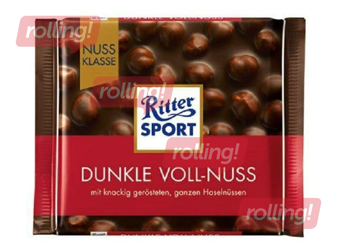 Šokolāde Ritter Sport, melnā, ar lazdu riekstiem, 100g 