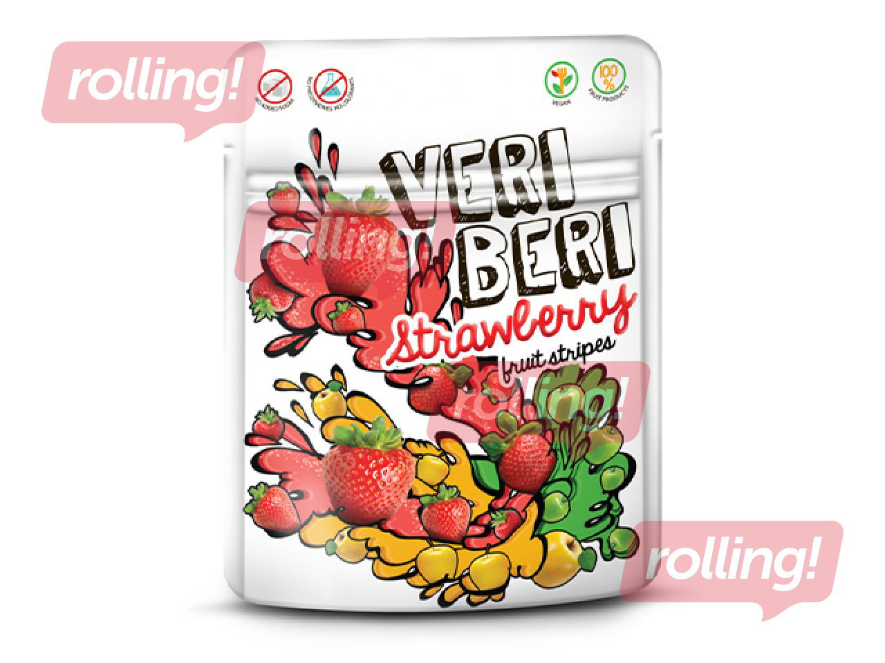 Candies, Veri Beri, strawberry strips, 50g