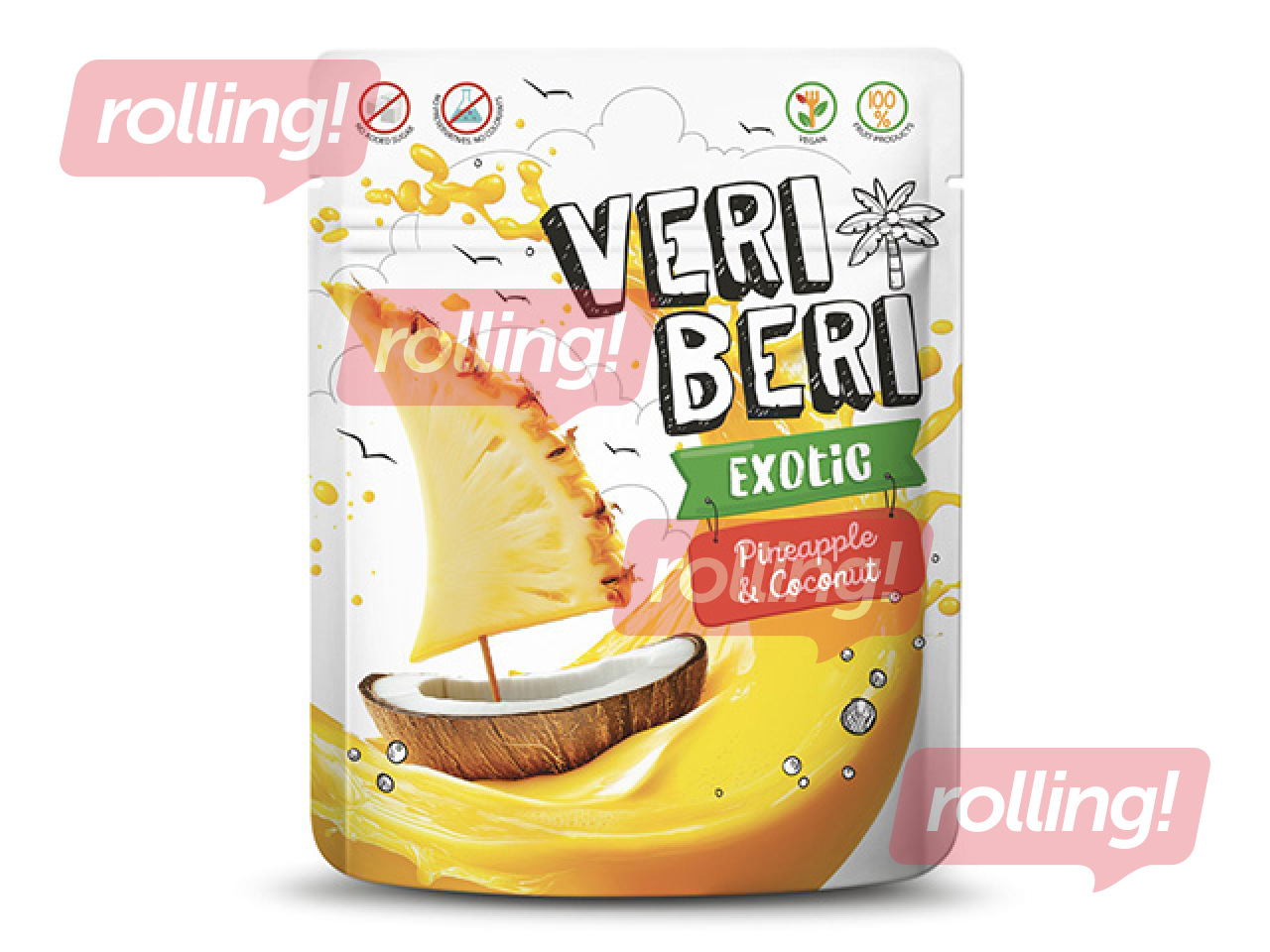 Конфеты, Veri Beri, Exotic, ананасово-кокосовые полоски, 50г