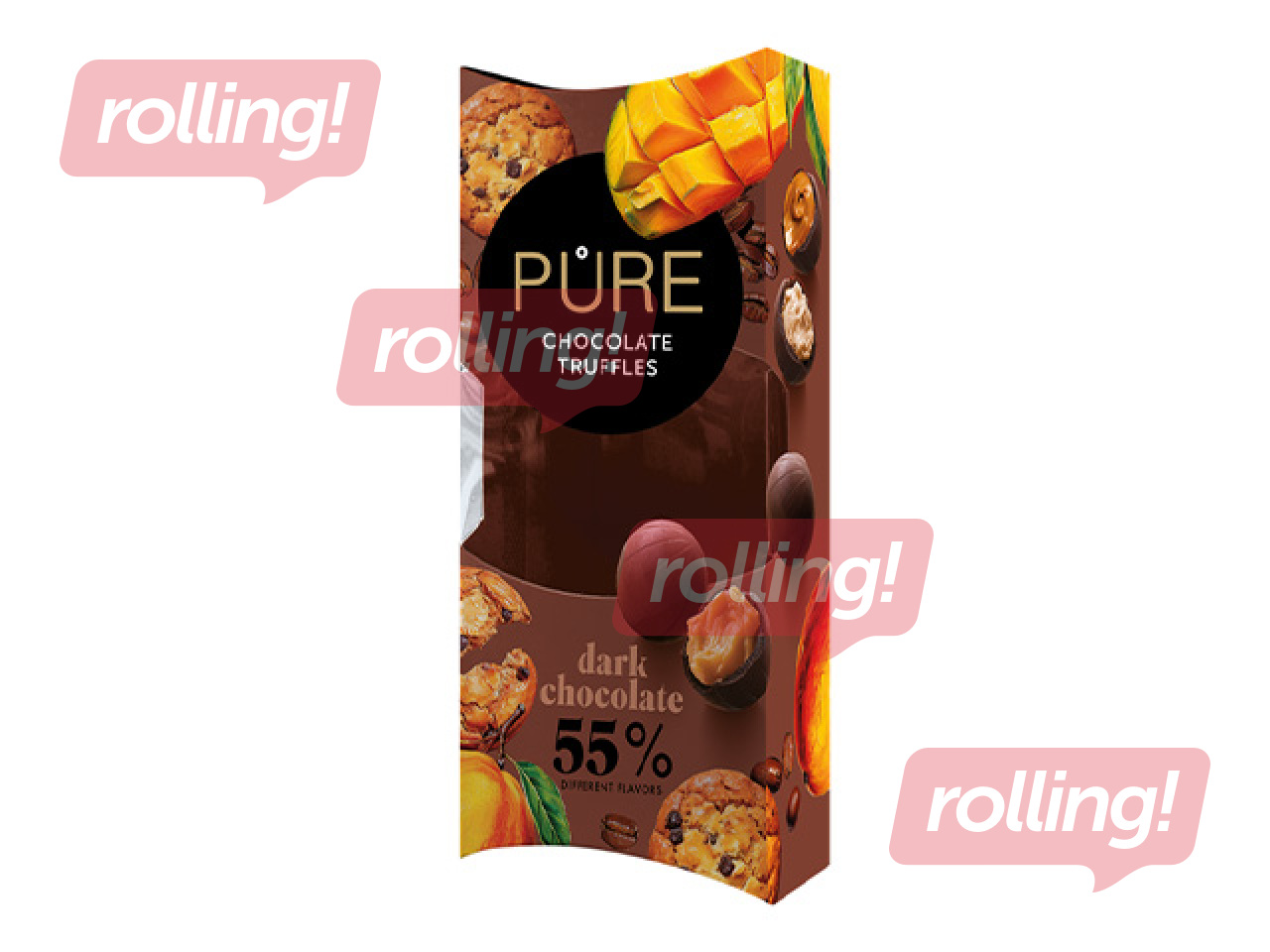Tumšās šokolādes trifeļu izlase Pure Chocolate, Gourman, 108g
