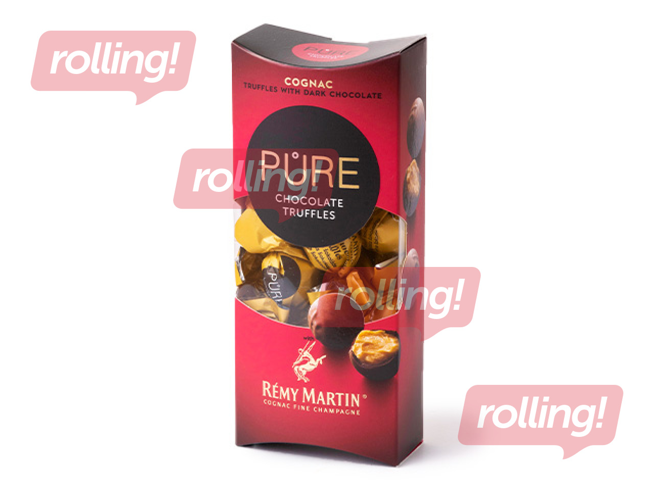 Tumšās šokolādes trifeles Pure Chocolate ar konjaka Remy Martin krēma pildījumu, 108g