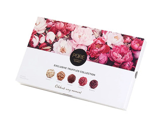 Chocolate truffle selection Pure Chocolate, Peonies, 160g
