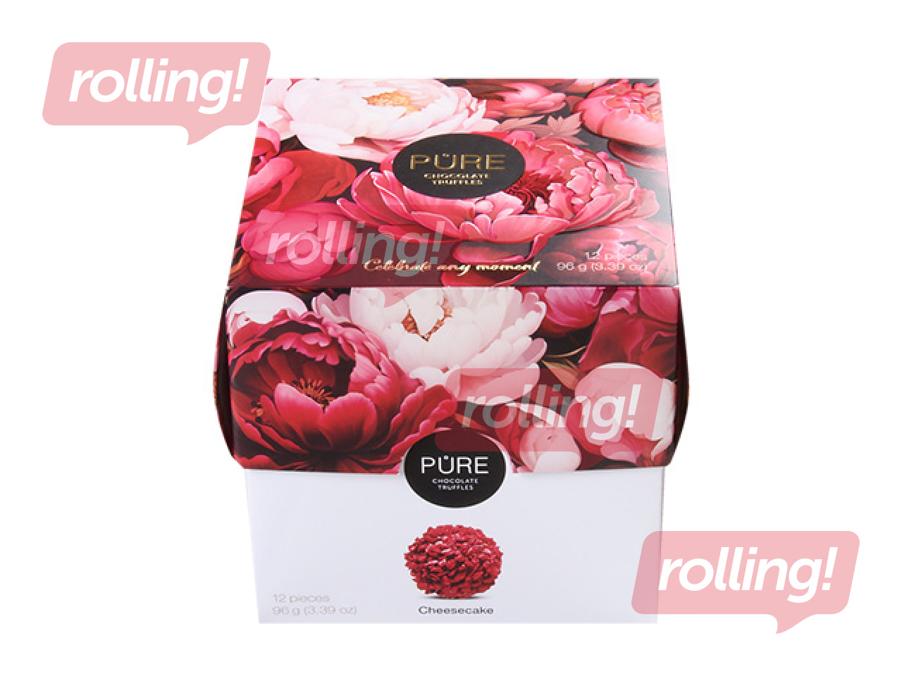 Chocolate truffle selection Pure Chocolate, Peonies, 96g