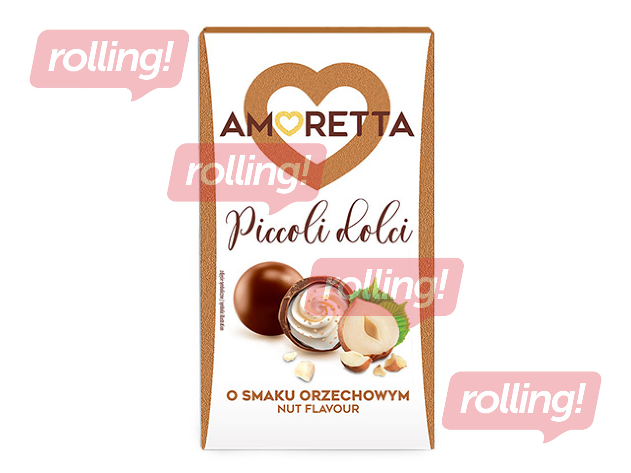 Šokolaadikommide assortii Mieszko, Amoretta Picco, pähklimaitselise täidisega, 155g