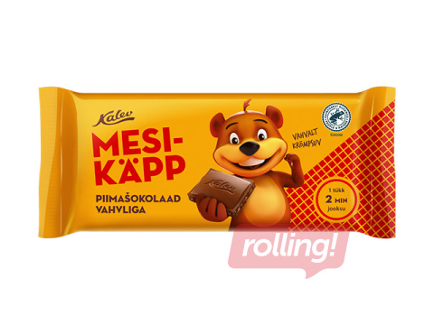 Šokolāde Kalev Mesikäpp, piena ar vafelēm, 100g