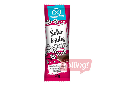 Šokolāde Skrīveru Saldumi, tumšā, ar kraukšķošo kvinoju, 30g