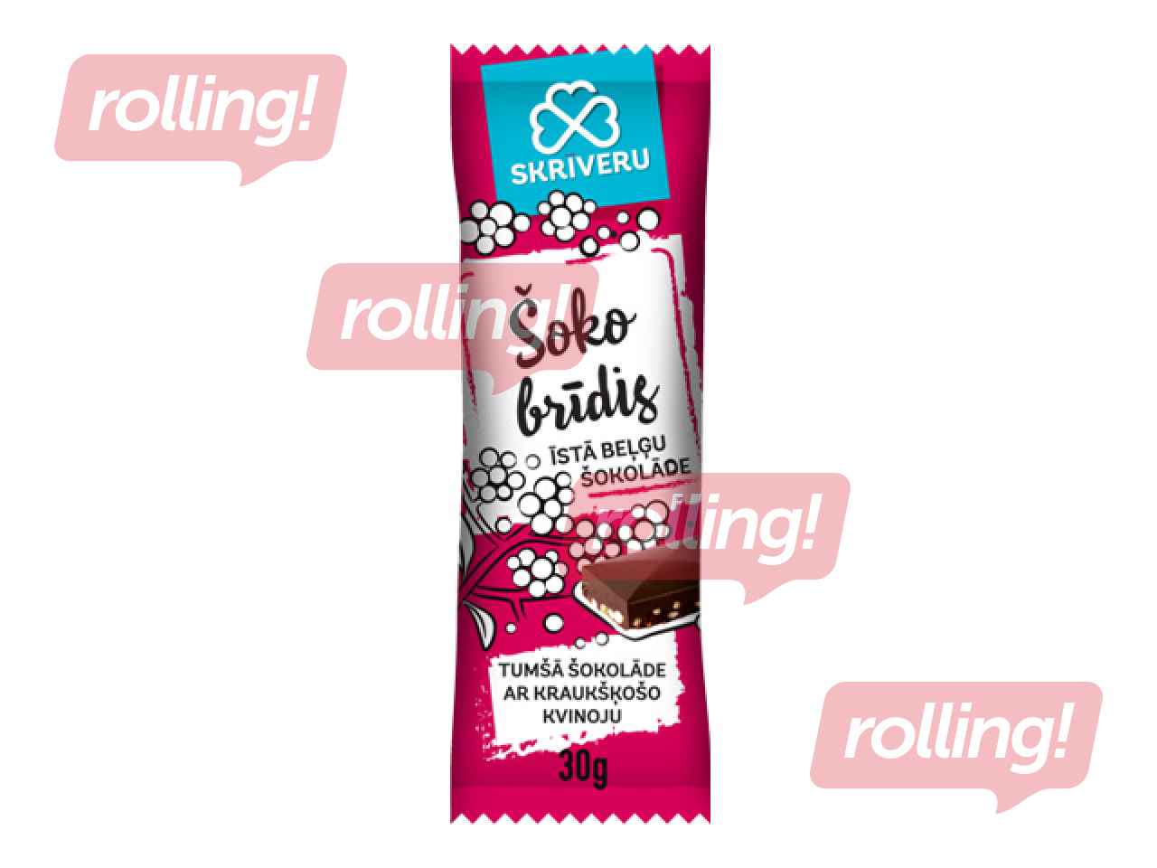 Šokolāde Skrīveru Saldumi, tumšā, ar kraukšķošo kvinoju, 30g