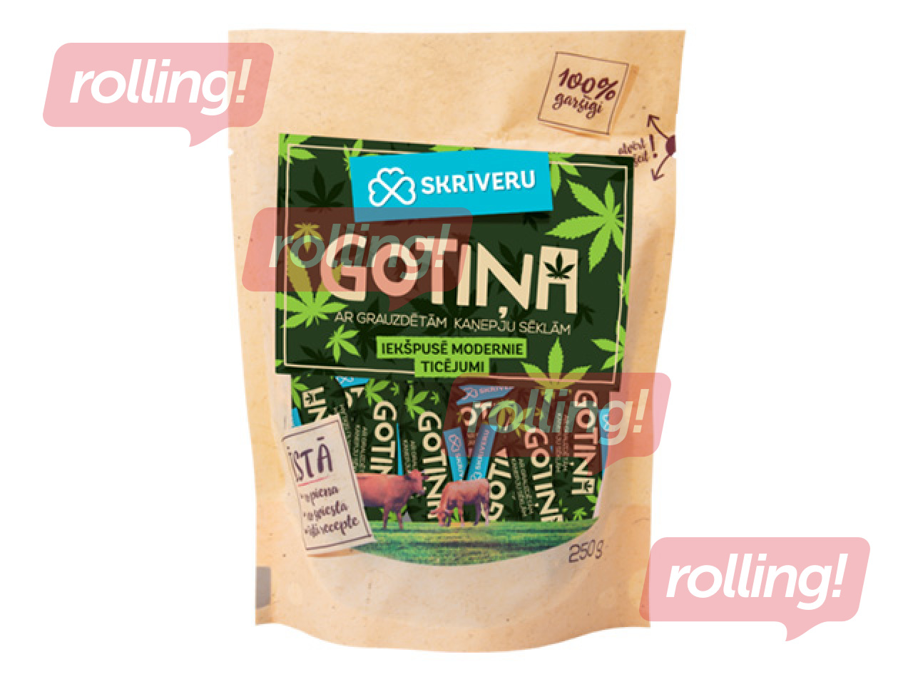 Konfektes Skrīveru Gotiņa ar kaņepju sēklām, 250g