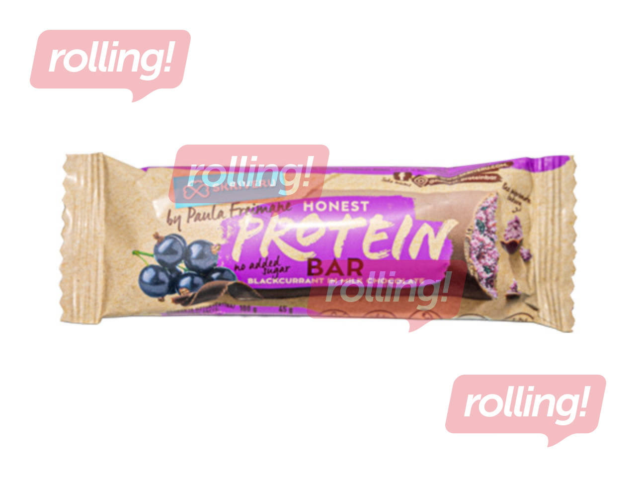 Batoniņš Skrīveru Saldumi, proteīna, upeņu, piena šokolādē, 45g