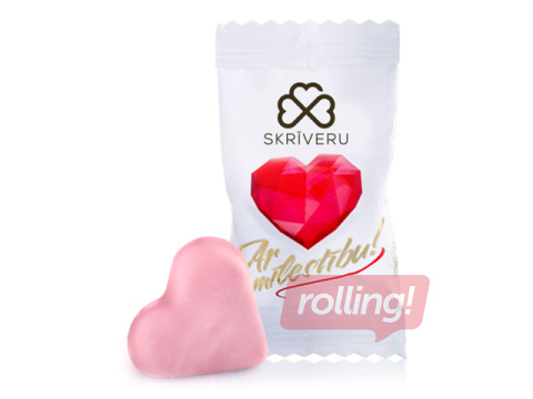 Marcipāna konfektes Skrīveru Saldumi, Ar Mīlestību, ar zemeņu garšu, 400g