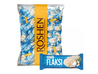 Konfektes Roshen Flaksi Coconut, ar vafeļu pārslām, 500g
