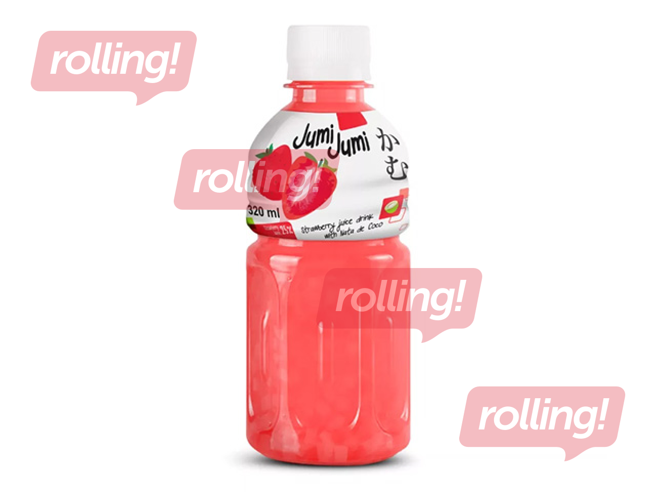 Dzēriens Jumi Jumi, zemeņu ar kokosriestu želejas gabaliņiem, 320ml (Taras depozīts iekļauts cenā)