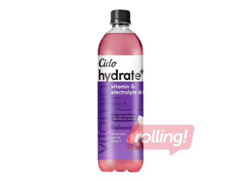 Dzēriens Cido, Hydrate+ Balance ar balto persiku un lavandas garšu, 600ml (Taras dep. iekļauts cenā)