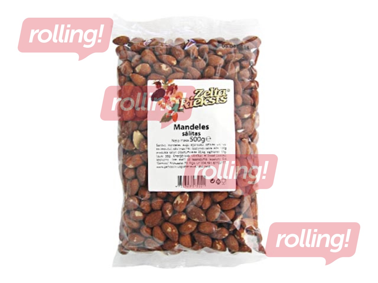 Mandeles Zelta Rieksts, grauzdētas, sālītas, 500g