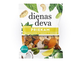 Riekstu un žāvētu augļu maisījums Dienas deva, 3 x 5 veidu paka