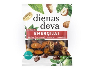 Riekstu un žāvētu augļu maisījums Dienas deva, 3 x 5 veidu paka