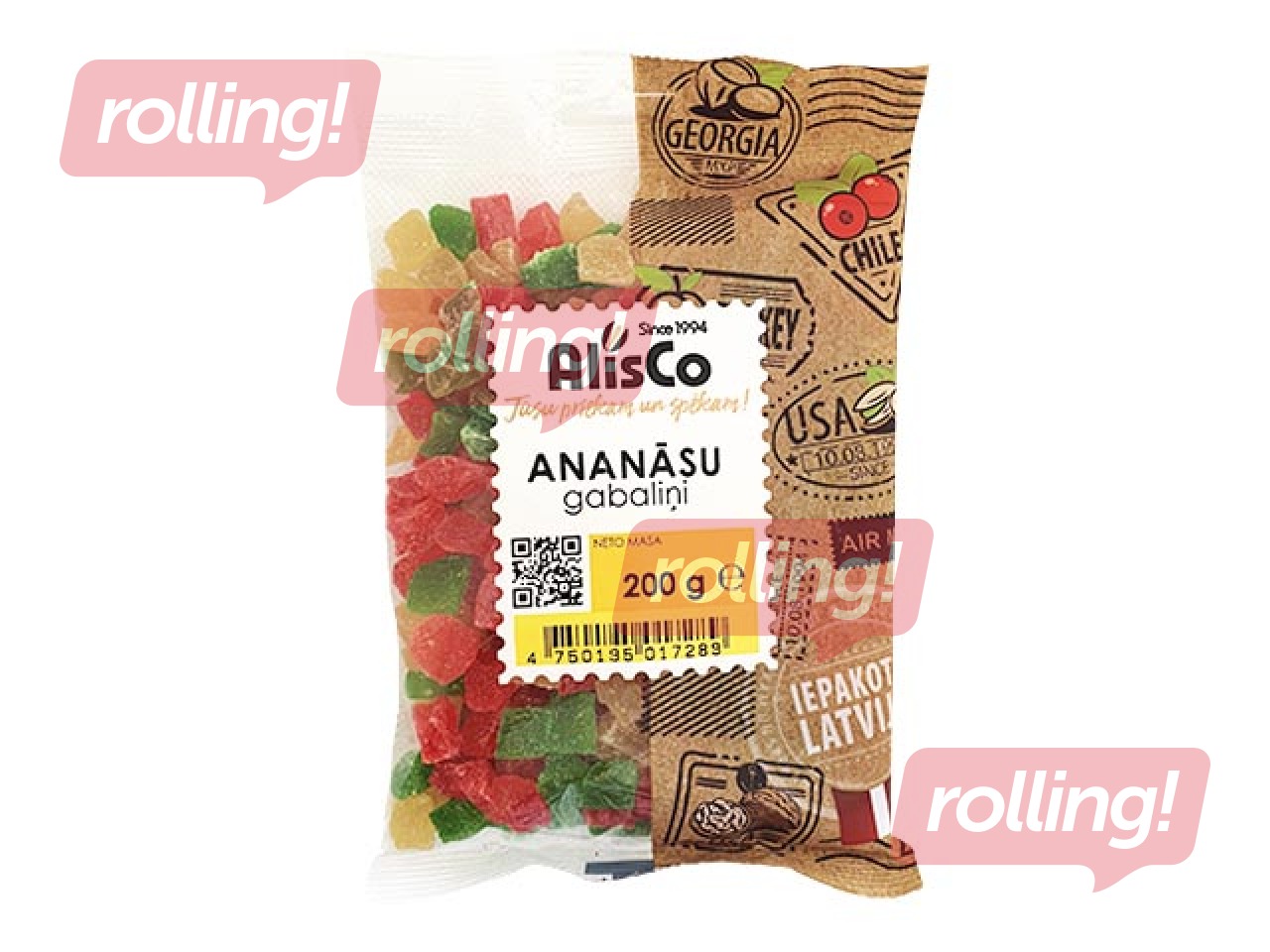 Žāvēti ananāsi AlisCo, asorti,  200g 