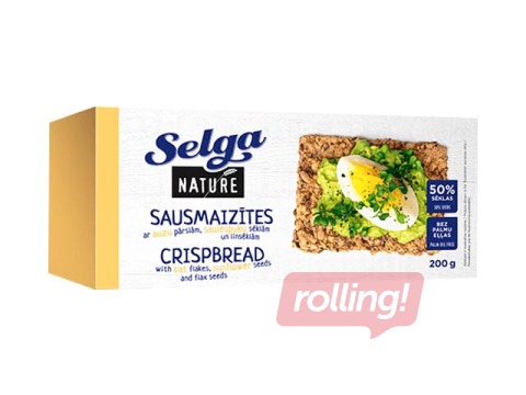 Сухарики Nature с овсяными хлопьями и семечками Selga, 200 г