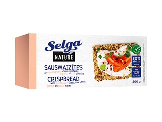 Nature sandwiches with seeds, garlic and chili flakes Selga, 200 g