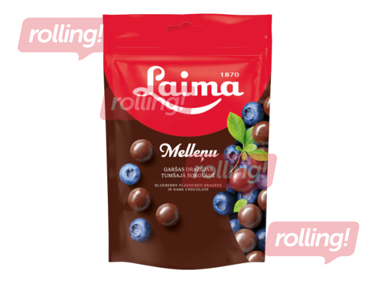 Dražejas Laima, ar melleņu garšu tumšajā šokolādē, 140g