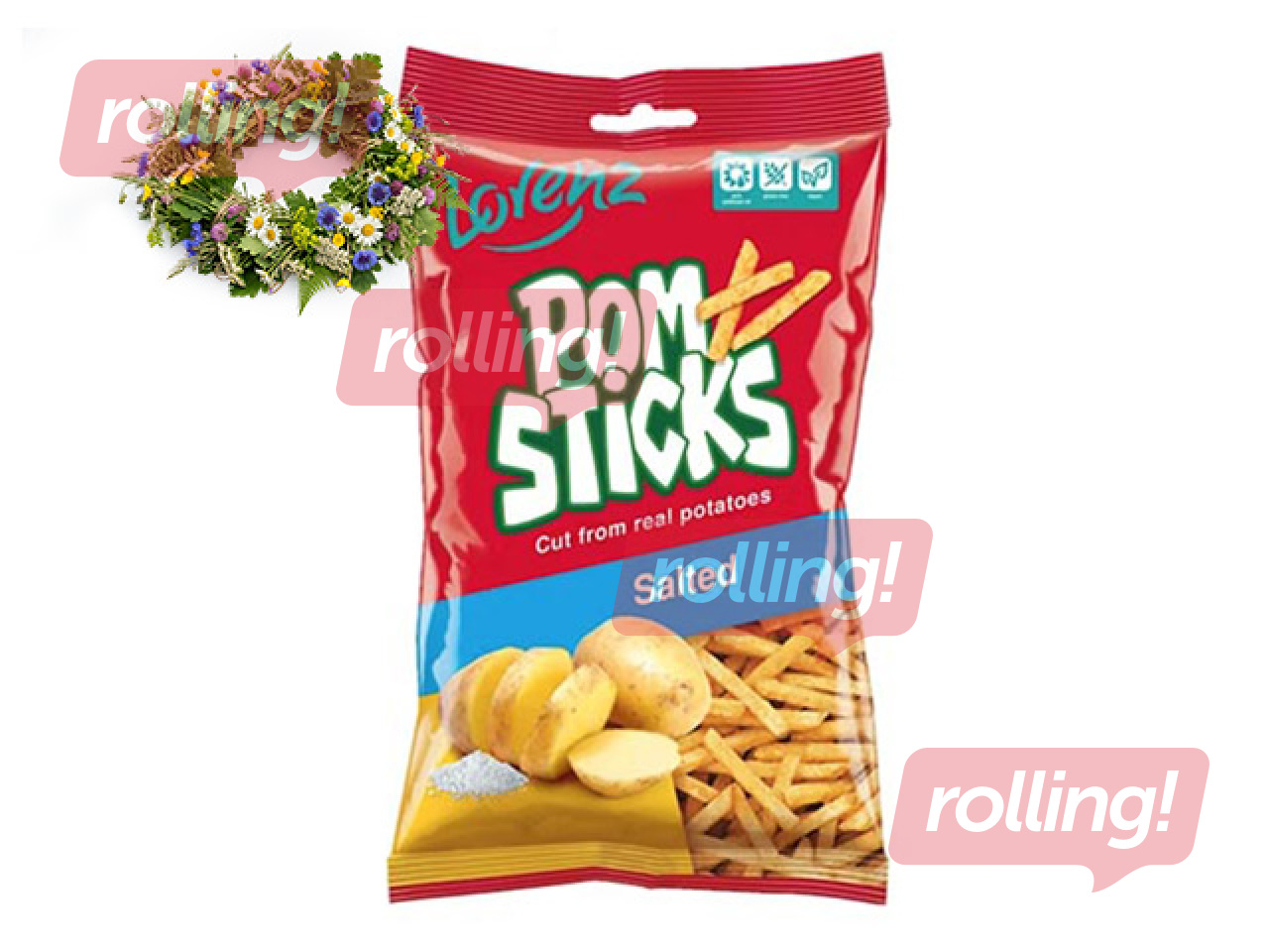 Kartupeļu salmiņi Lorenz Pomsticks, sāļie, 100g +Līgo dāvana!