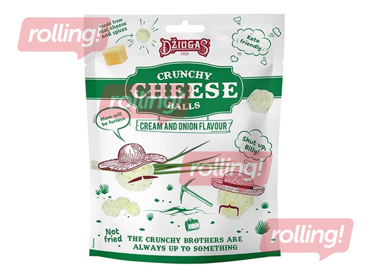 Kraukšķīgās siera bumbiņas Džiugas ar krējuma un sīpolu garšu, 40g