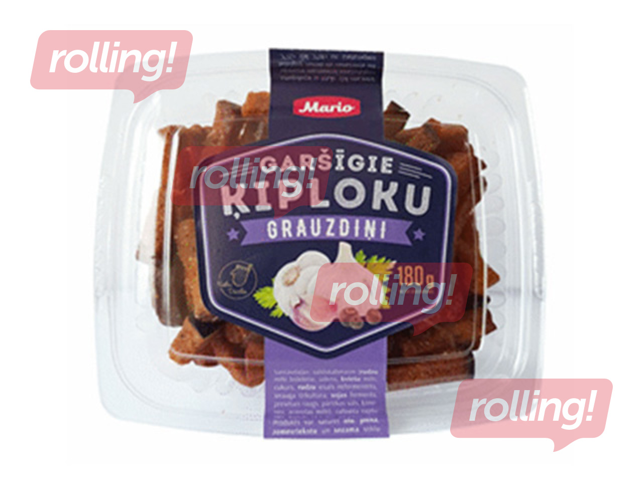 Ķiploku grauzdiņi, Mario, 180g