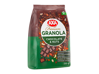 Musli AXA Granola ar šokolādi un riekstiem, 330g