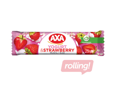 Batoniņš AXA, musli ar jogurtu un zemenēm, 25g
