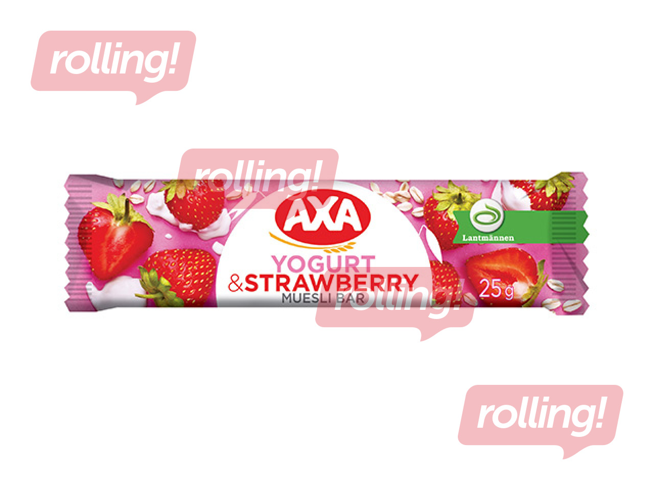 Batoniņš AXA, musli ar jogurtu un zemenēm, 25g