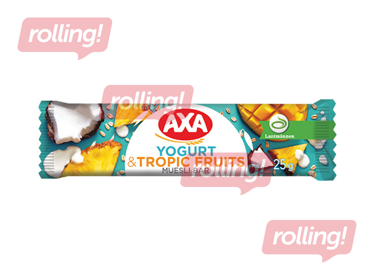 Batoniņš AXA, musli ar jogurtu un tropiskajiem augļiem, 25g