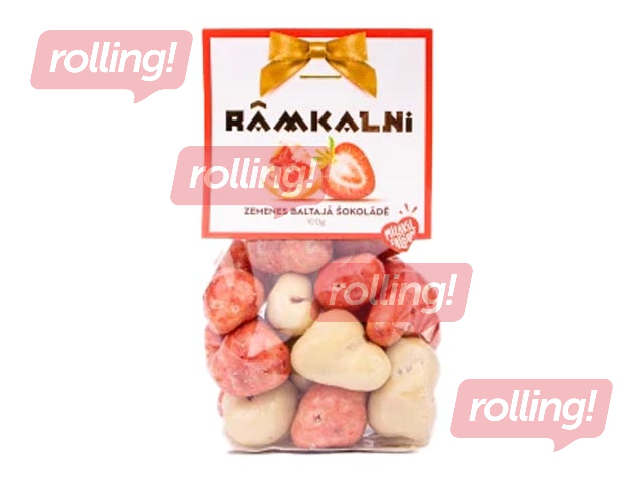 Liofilizētas zemenes, Rāmkalni, baltajā šokolādē, 100g